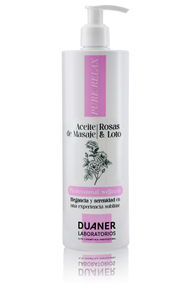ACEITE DE MASAJE DE ROSAS Y LOTO 500 ML **NUEVO** - LABORATORIOS DUANER - ESSENCE